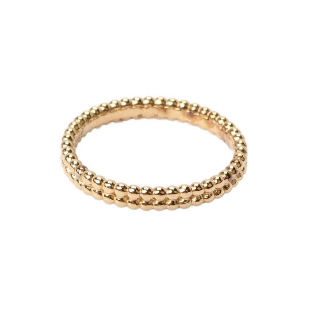 Mejuri Womens 18K Gold Vermeil Duo Beaded Stacker Ring Sz 7 2.1g